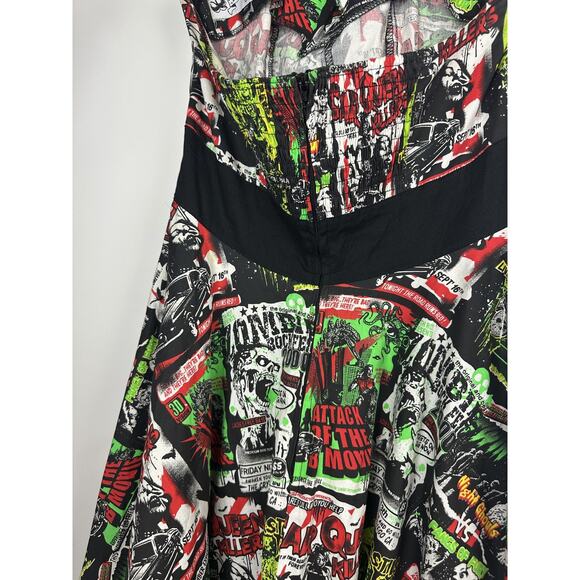 Hell Bunny Vixen Rockabilly B Movie Horror 50's Dress Monster Halloween Party XS - Picture 6 of 16
